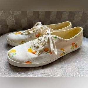 Keds x Kate Spade Collaboration Orange Blossom Canvas Sneakers Sz 6.5